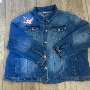 Embroidered Blue Denim Jean Jacket
